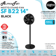 ALPHA MOTTO SF B22/14 Stand Fan B22 14 Inches DC Motor 8 Speed Remote Control Touch Panel Adjustable