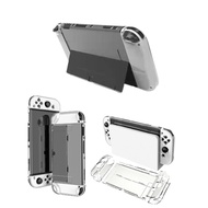 Dockable Clear Case for Nintendo Switch NS OLED, 3 in 1 Protective Case Cover for Console JoyCon Con
