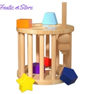 6pcs Wooden Rattle Rolling Toy Fine Motor Skills Shape Sorting Toys Multifunctional Intelligence Box for Kids Toddler
