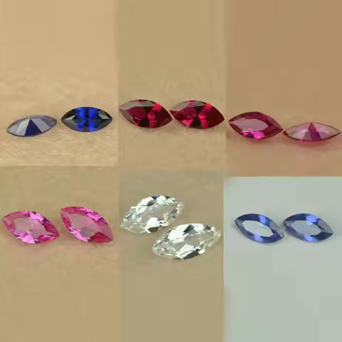 Mohs Hardness 9 1.x3~10x20mm Mix Colors Rose Red Pink White Synthetic Sapphire Gems Loose Marquise S