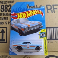 Hotwheels 68 CHEVY NOVA GULF 67/250 Metal Car (kg14)