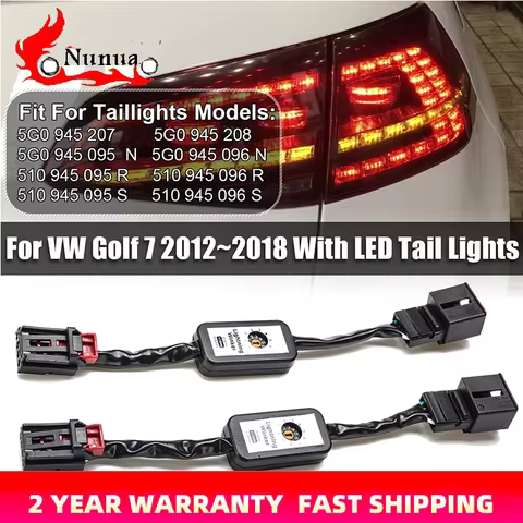 2Pcs Indicator LED Taillight Add-on Module Cable Wire Harness For VW Golf 7 Black Dynamic Turn Signa