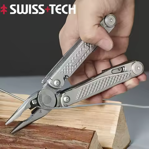 SWISS TECH 18 In 1 Multi Tool Outdoor Folding Pliers Multi-functional Combination Tool Scissors EDC 
