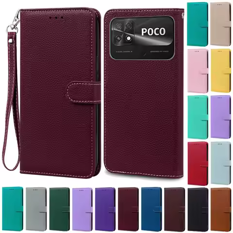 POCO C40 Case Leather Wallet Flip Case For POCO C40 Case Xiaomi POCO C40 C 40 PocoC40 Phone Cover Co