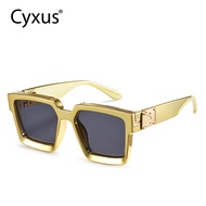 [ใหม่] Cyxus แว่นกันแดดแฟชั่น Disco แว่นตากันแดดแว่นกันแดดโพลาไรซ์ทรงสี่เหลี่ยมขนาดใหญ่แว่นตากรอบโลห