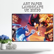 Sonic hedgehog art paper poster size 21x30 iclude laminate