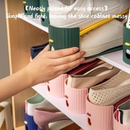 20Pcs Adjustable Shoe Storage Rack Provincial Space Door Shoe Cabinets Storage Organizer Plastic Double Shelf Space Savers Shoe Rack