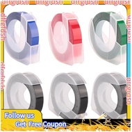 6 Roll Embossing Label Maker Tape 3D Plastic 9mm x 3m Embossing Label Tape White on Black/ Blue/ Red