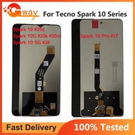 Tecno อะไหล่ชุดประกอบดิจิไทเซอร์หน้าจอสัมผัส LCD KI7 Ki5m 10C KI8 10 Pro Spark 10 Pro ใหม่