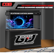 Sticker Sticker Sticker Custom Design Sticker Baghround Aquarium 3D Month