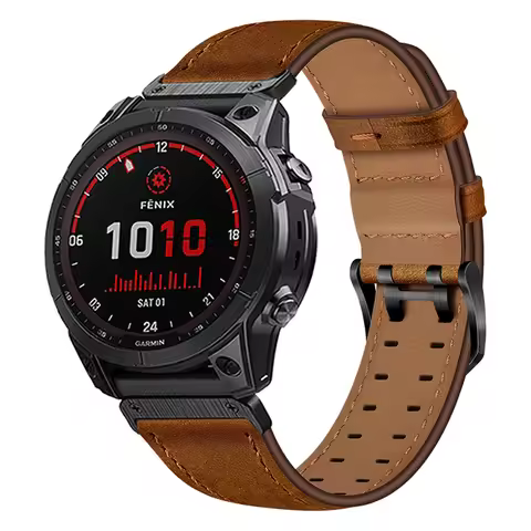 Crazy Horse Leather Watch Band For Garmin Fenix 7X 6X Pro 5X Plus/Enduro/Descent Mk2 Mk2i Strap Quic