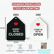 OPEN CLOSE MARKER BOARD / OPEN CLOSE SIGNAGE / OPEN CLOSE ACRYLIC SIGN LABEL UV PRINTING PERMANENT
