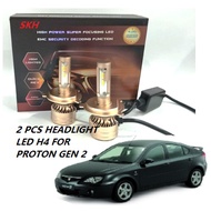 ☆LED☆ 2pcs LED HEADLIGHT BULB (3 COLOR) (H4) FOR PROTON GEN 2