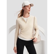 DESCENTE Essential Series Women's Henley Neckline Long Sleeve Sweater