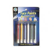 Face Paint Bright Face Paint Push-Up Crayons 6/Pkg
