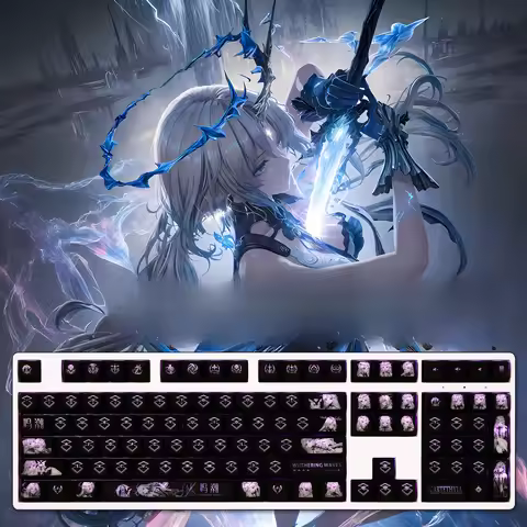 104 Keys/Set Cartethyia Wuthering Waves Backlit Keycaps PC Coating for Logitech G512 Razer BlackWido