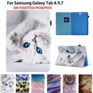 SM-P555 Case For Samsung Galaxy Tab A 9.7 T550 SM-T550 SM-T555 SM-P550 Cover Kids Cartoon Painted Stand Casing