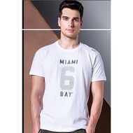 Miami bay Men's Round Neck Shirt Number 6 Model White