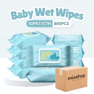 mixshop Baby Wet Wipes, 10 Pkt per Carton Total 800 Sheets, SG ready stock wet  wipes
