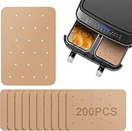 200 Pcs Air Fryer Paper Liners, Air Fryer Parchment Paper Liners for Ninja Foodi Dual Air Fryer, Non