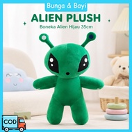 HIJAU Green Alien Doll Afton Alien Plush Cute Soft Fur Doll Viral TikTok Collection Toy Birthday Gif