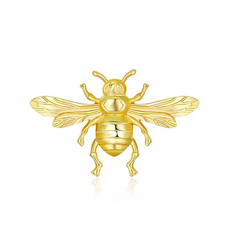 Gold Color Bumblebee Brooches Women Alloy Yellow Bee Insect Brooch Holiday Gift Brooch Banquet Pins