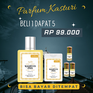 (PAKET ISI 5)Parfum Kasturi Kijang Rasheed Oud Original / Minyak Wangi Ibadah Non Alkohol Parfume