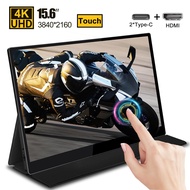 4K Touch Screen Monitor จอแสดงผลแบบพกพา LCD สำหรับ Xbox Series X PS4 PS5 Switch 15.6นิ้วหน้าจอ IPS Gamer HDMI ประเภท C