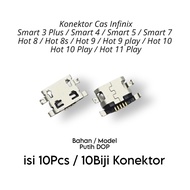 isi 10Pcs Konektor Cas Infinix Smart 3 / Smart 4 / Smart 5 / Smart 6 / Smart 7 / Hot 8s / Hot 9 Play / Hot 10 Play | Concas Infinix Model DOP