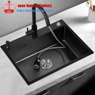 Promo Paket Sink Murah 6045 Hitam / Kitchen Sink Stainless Black