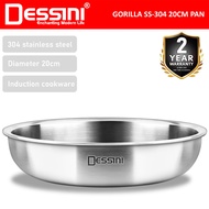 DESSINI ITALY Gorilla GRL-FP20 20CM Detachable Handle Induction Casserole Pot 304 Stainless Steel Fr