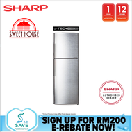 Sharp 320L J-Tech Inverter 2 Door Smile Refrigerator SJ326MSS / SJ-326MSS Fridge Freezer Peti Sejuk