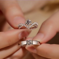 cincin cincin lelaki Wedding Live Wedding Ring Pair Simulation Moissand Wedding Ring Engagement Diam