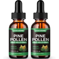 2 Pack Pine Pollen Tincture - Organic Pine Pollen Powder Liquid Drops Extract for Immune Support, Su