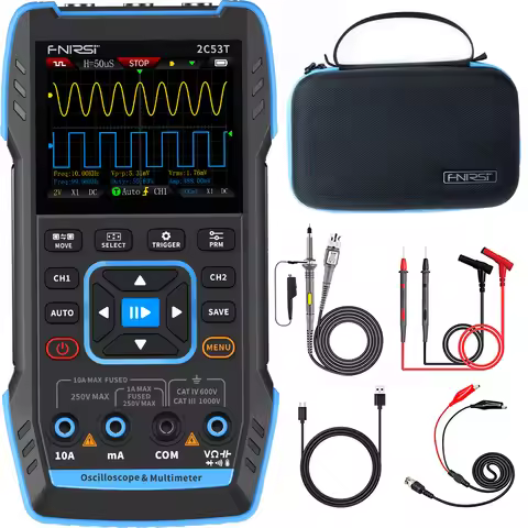 FNIRSI 2C23T 2C53T Upgrade 50MHz Handheld Digital Oscilloscope Multimeter Signal Generator 3 in 1 Du