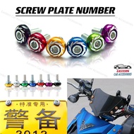 Screw M6 Skru Plate Number Universal Aluminium Alloy Motorbike Modified Color Carved licences Plate Screw Siap Nut / Screw Visor 4x4 Motor