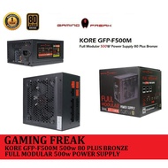 GAMING FREAK KORE 500W FULL MODULAR POWER SUPPLY WITH DUAL LAYER MAINBOARD GFP-F500M PC CPU DESKTOP