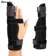 AD-Two Fingers Splint Durable Breathable Finger Pain Relief Adjustable Elastic Strap Finger Splint for Broken Fingers