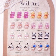 50pcs Nail Cartoon Series panda bear Cute Resin Nails Art DIY Charms Decorations