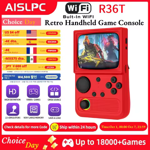 AISLPC R36T Retro TV Handheld Game Console 3.5-inch EmuELEC System 64/128GB Portable Video Player Ha