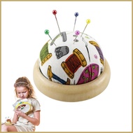 Sewing Pin Cushion Embroidery Pin Cushion With Wooden Base Japanese Style Round Pin Cushion For Sewi