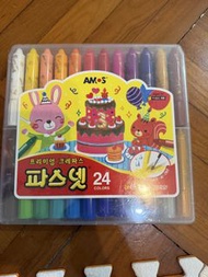 AMOS 파스넷 24色 兒童蠟筆韓國粗身蠟筆