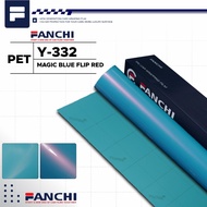 MERAH 152Cm Sticker FANCHI Y-332 Y332 Magic Blue Flip Red Pearl Redbiru Per Meter