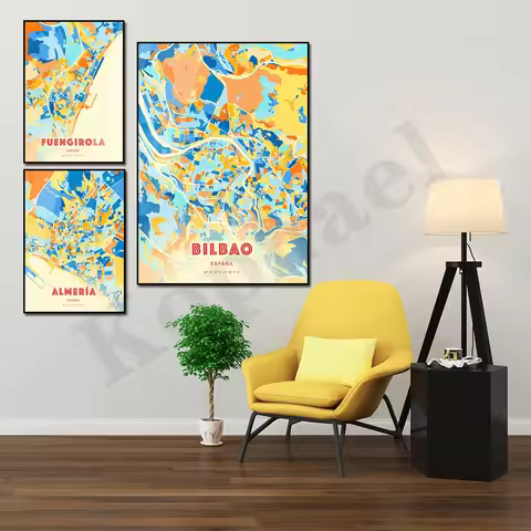 Gran Canaria, Spain. Fuengirola. Madrid. Vigo. Torrevieja. Almeria. Alicante. Bilbao. City color map