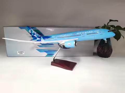 43CM 1:130 Scale Diecast Model Etihad Airways B787 Manchester City livery Resin Airplane Airbus Coll