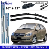 Brainbox Frameless Wiper Car Mercy B180 W245 2005-2010 Wiper Blade Rubber Windshield Cleaner