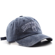 Baseball Cap Cap Model Wash Denim Fade Embroidery Route 66 Adult Original Male Casual Teenager Truck