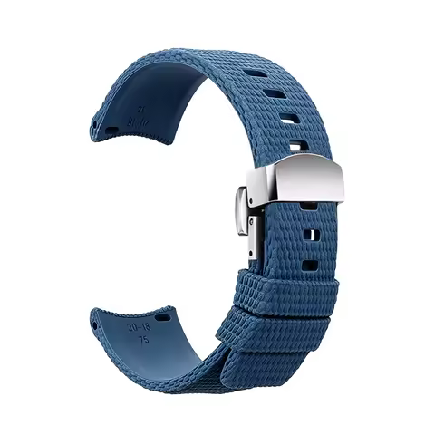 Curved End Quick Release FKM rubber Watch Strap Replacement Sports Wristband Compatible with Oris Pi