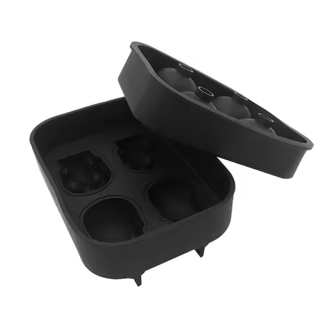 3D Ice Mold Skeleton Skull Form Wine Ice Silicone Tray (Black)