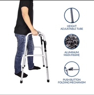 (1-3 Days Delivery)Black Adult Walker Multi-functional foldable stainless steel Walking Aid aids Cru